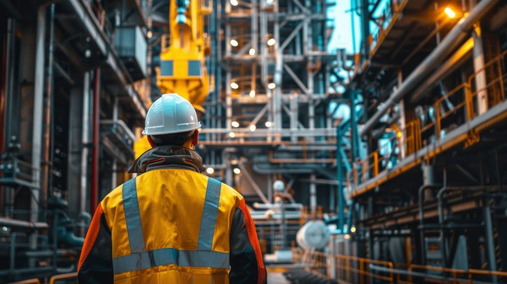 male worker in mining, oil, gas industry